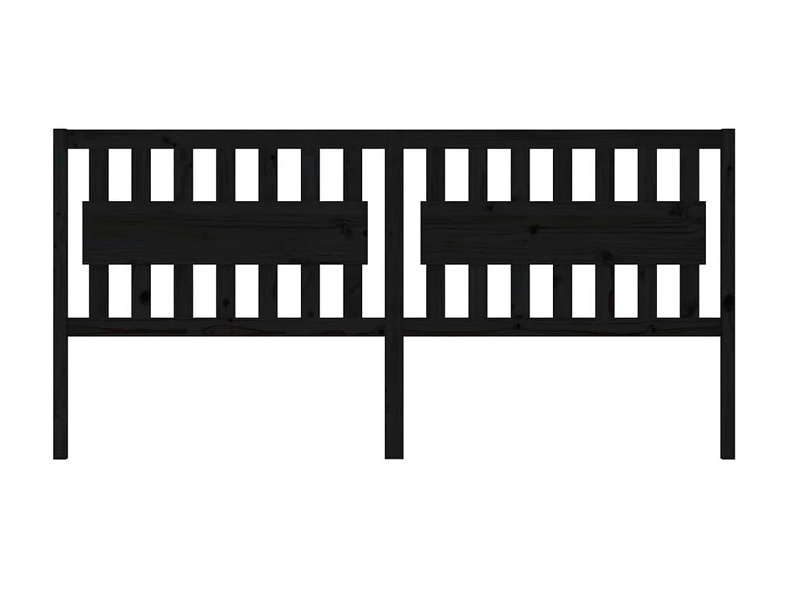 Cabecero de cama madera maciza de pino negro 205,5x4x100 cm ES56889