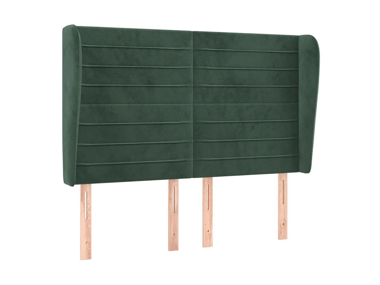 Cabeceira cama c/ abas veludo 147x23x118/128 cm verde-escuro PT353736