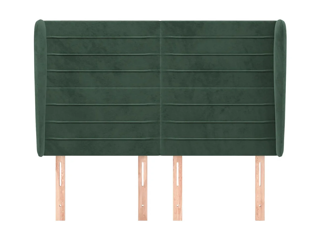 Tête de lit avec oreilles Vert foncé 147x23x118/128 cm Velours POI90651 BonneVie Meuble