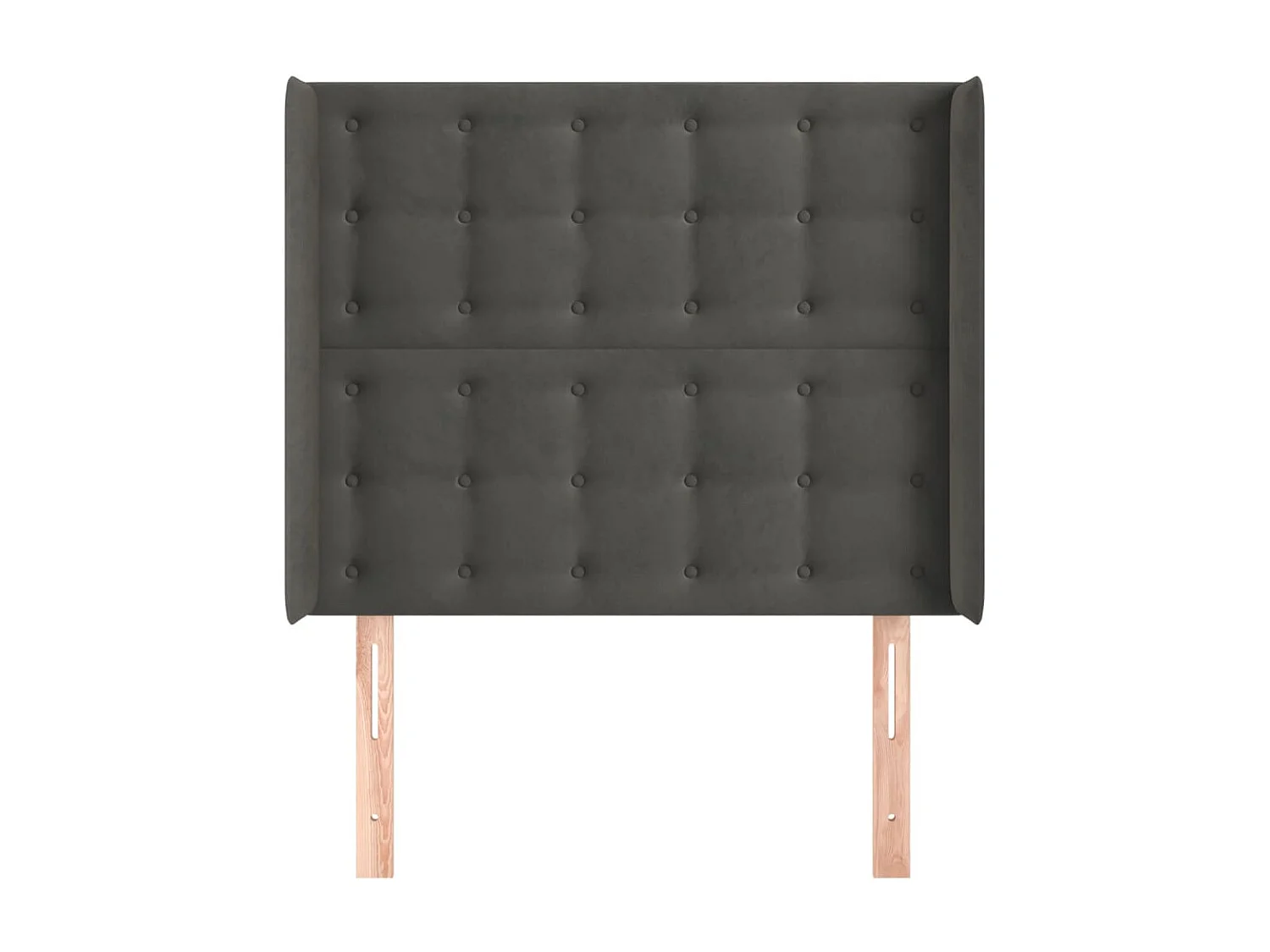 Cabeceira cama c/ abas veludo 83x16x118/128 cm cinzento-escuro PT398832