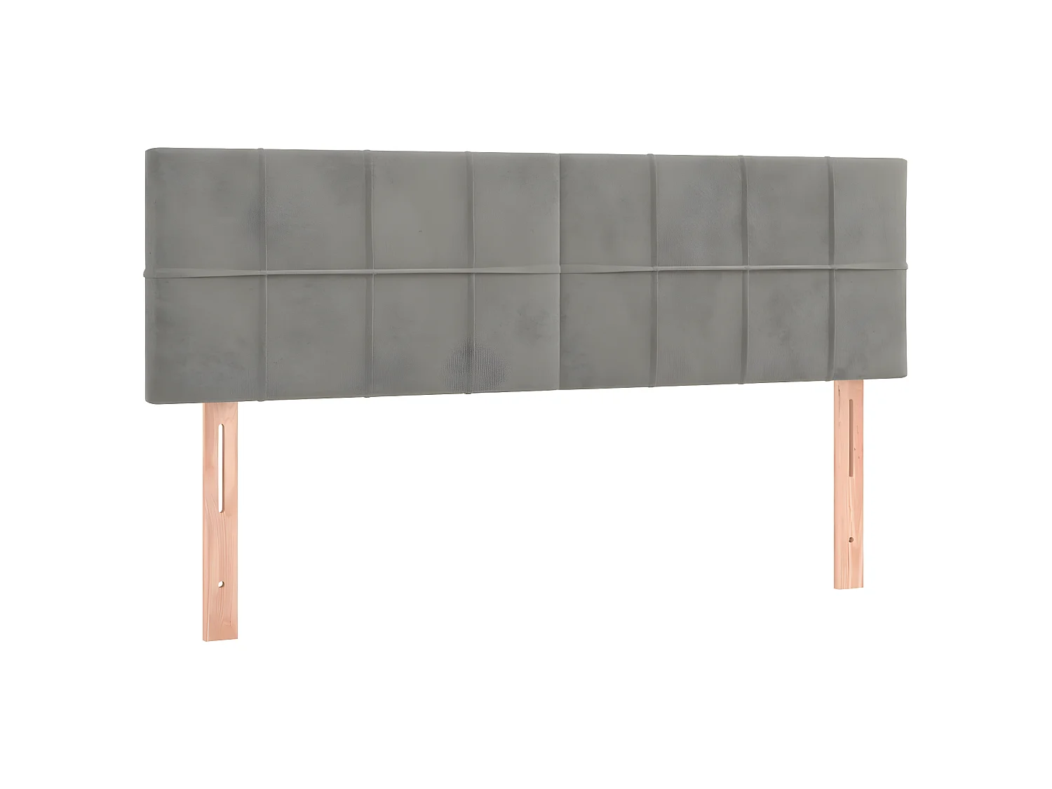 Cabecero con LED de terciopelo gris claro 144x5x78/88 cm ES32344