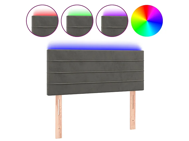 LED Kopfteil,Bettkopfteil Dunkelgrau 80x5x78/88 cm Samt -gkd407877
