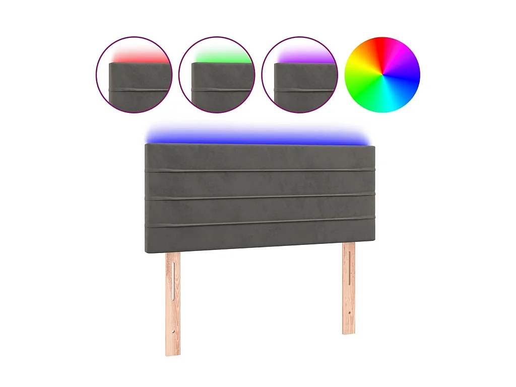 LED Kopfteil,Bettkopfteil Dunkelgrau 80x5x78/88 cm Samt -gkd407877