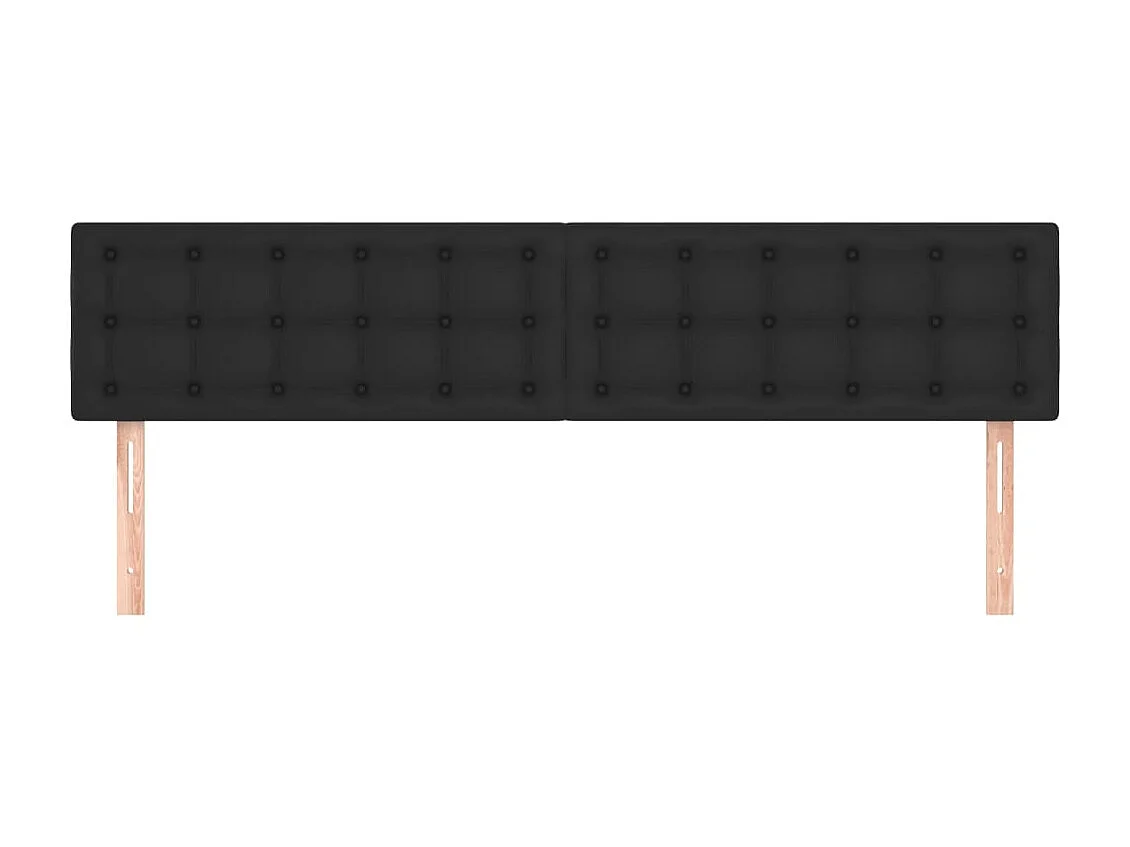 Cabeceros 2 unidades de cuero sintético negro 90x5x78/88 cm ES42166