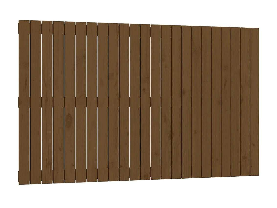 Tête de lit murale Marron miel 147x3x90 cm Bois massif de pin POI38906 BonneVie Meuble