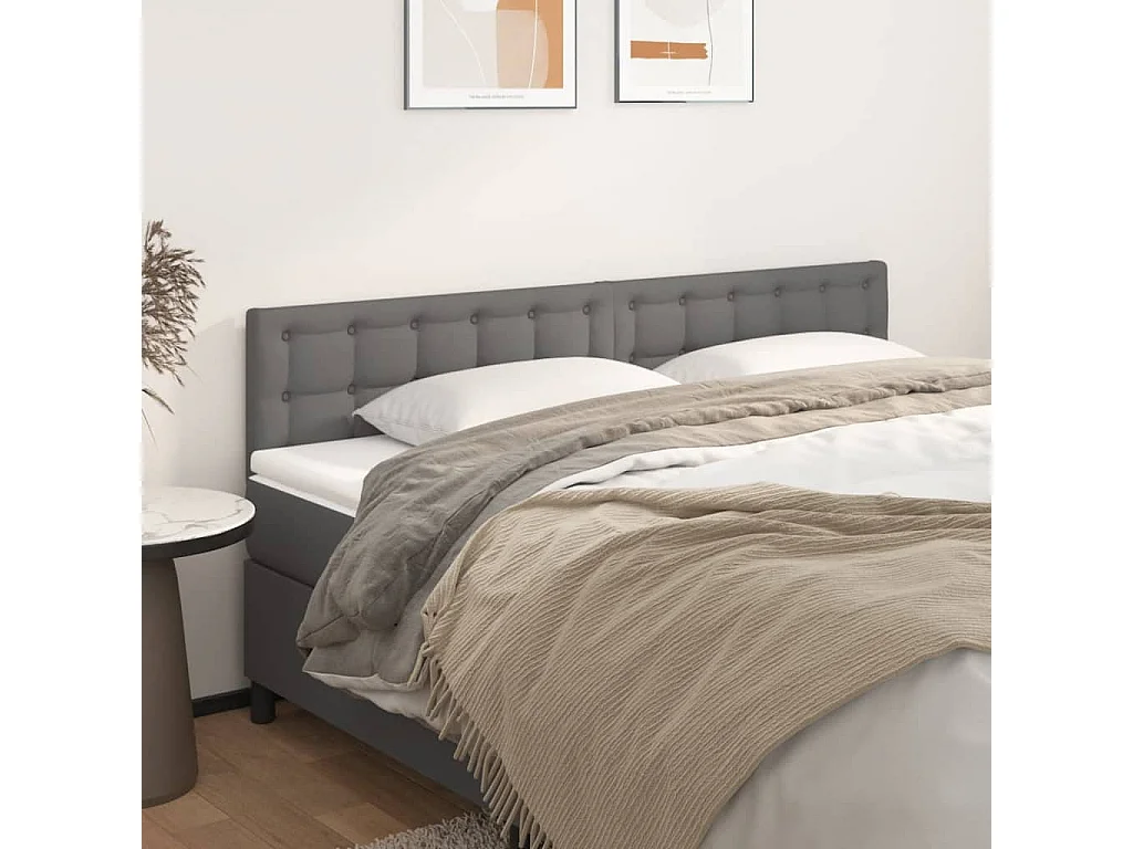 Têtes de lit 2 pcs Gris 80x5x78/88 cm Similicuir POI57914 BonneVie Meuble