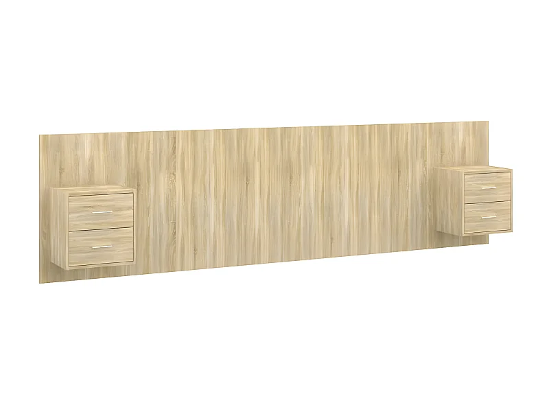 Tête de lit avec armoires Chêne sonoma Bois d'ingénierie POI94548 BonneVie Meuble