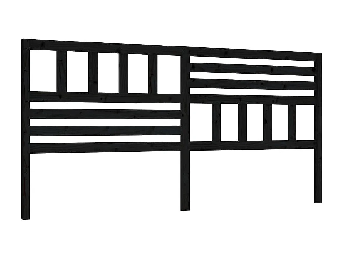 Cabeceira de cama 206x4x100 cm pinho maciço preto PT526461