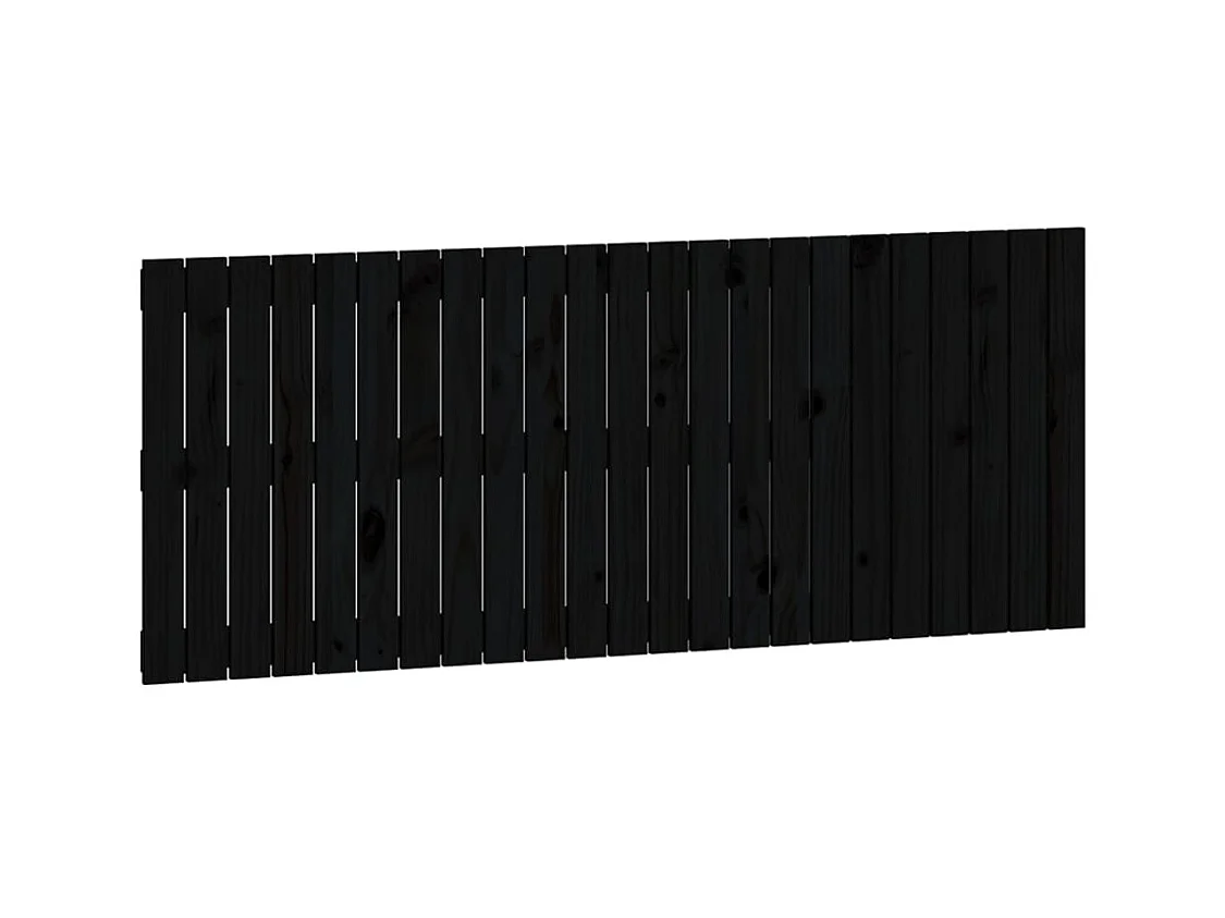 Tête de lit murale Noir 147x3x60 cm Bois massif de pin POI47717 BonneVie Meuble