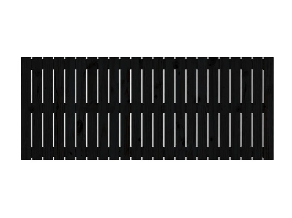 Tête de lit murale Noir 147x3x60 cm Bois massif de pin POI47717 BonneVie Meuble