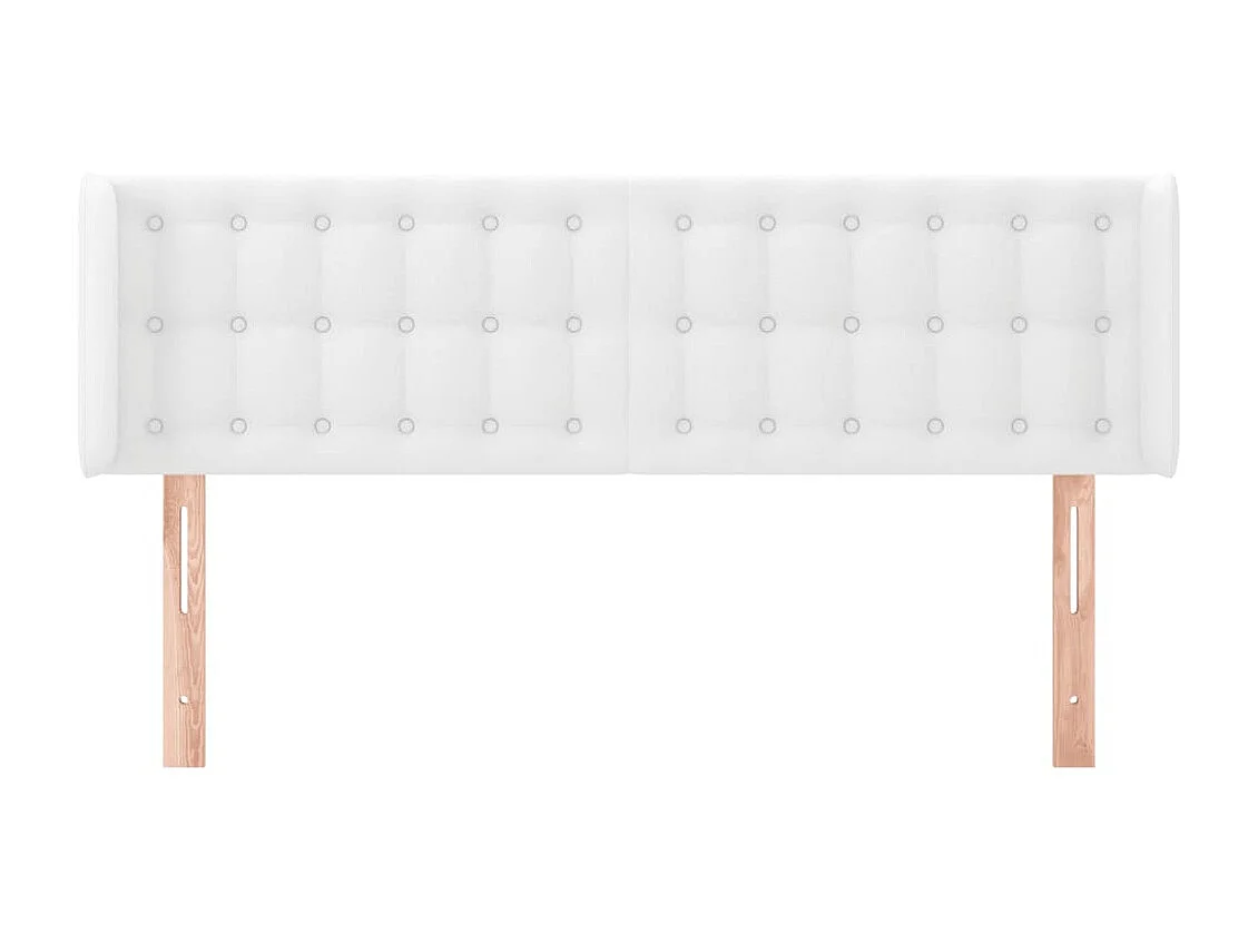 Cabeceira cama c/ abas couro artificial 147x16x78/88 cm branco PT180470