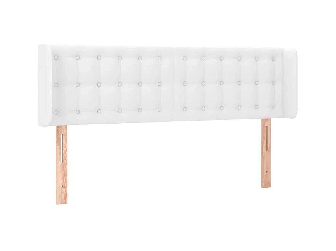 Testiera | Testata del letto ad Orecchio Bianca 147x16x78/88 cm in Similpelle