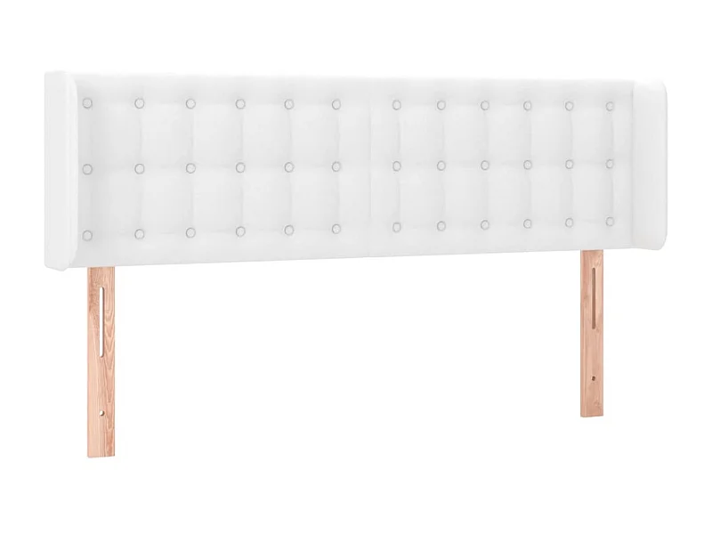 Kopfteil,Bettkopfteil mit Ohren Weiß 147x16x78/88 cm Kunstleder -gkd348984