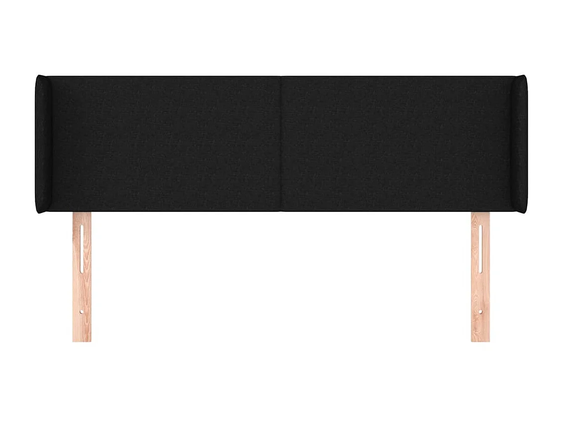 Kopfteil,Bettkopfteil mit Ohren Schwarz 147x16x78/88 cm Stoff -gkd241785