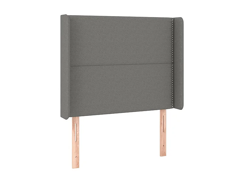 Tête de lit avec oreilles Gris foncé 103x16x118/128 cm Tissu POI71116 BonneVie Meuble