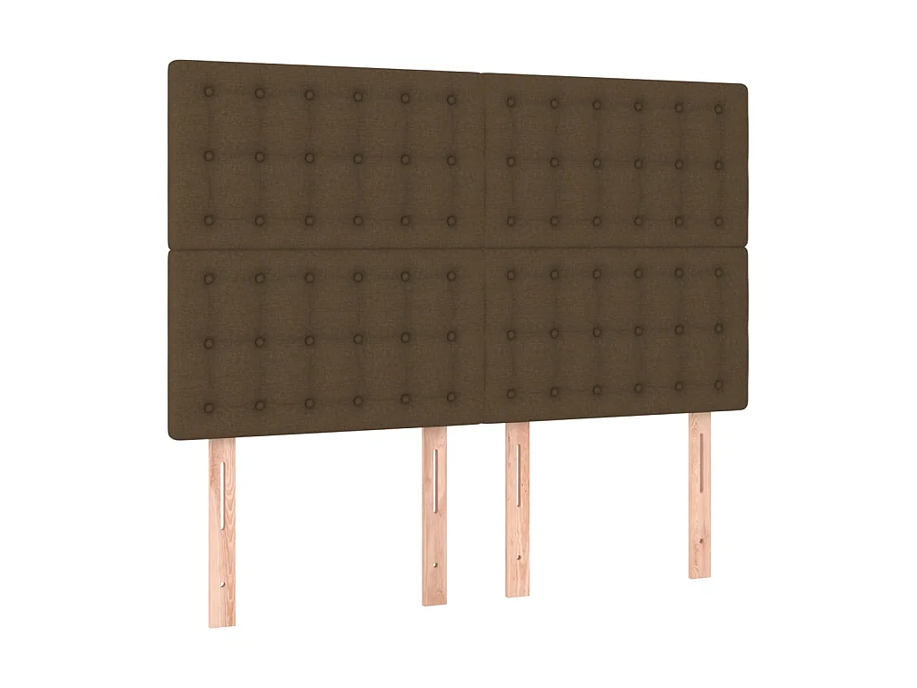 Têtes de lit 4 pcs Marron foncé 72x5x78/88 cm Tissu POI65617 BonneVie Meuble