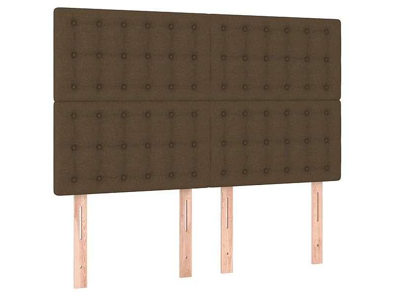 Têtes de lit 4 pcs Marron foncé 72x5x78/88 cm Tissu POI65617 BonneVie Meuble