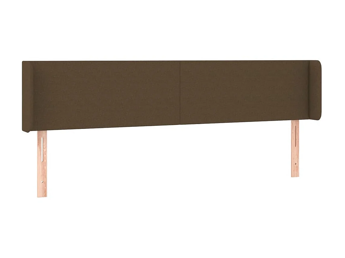 Tête de lit avec oreilles Marron Foncé 203x16x78/88 cm Tissu POI80698 BonneVie Meuble