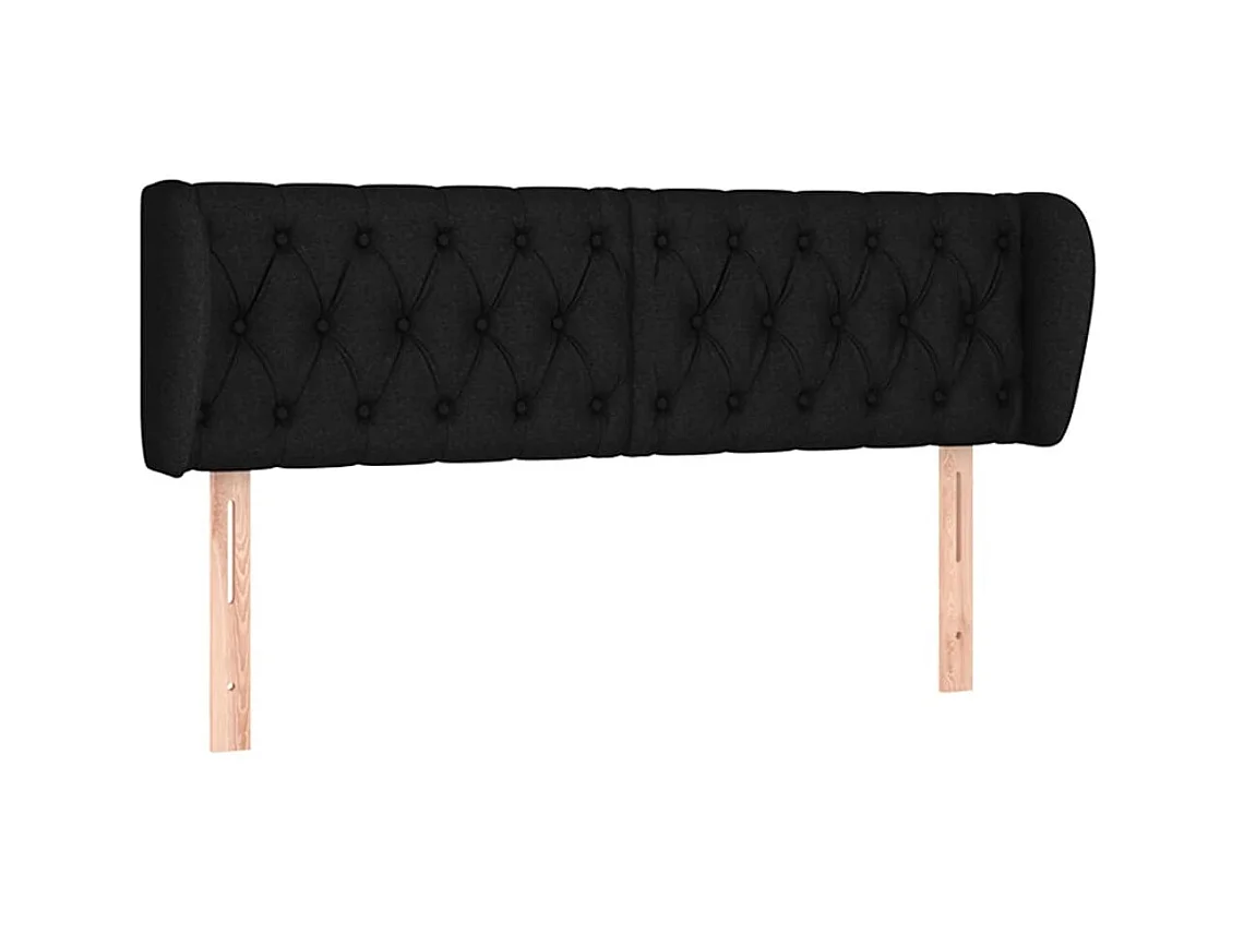 Testiera | Testata del letto ad Orecchio Nera 147x23x78/88 cm in Tessuto