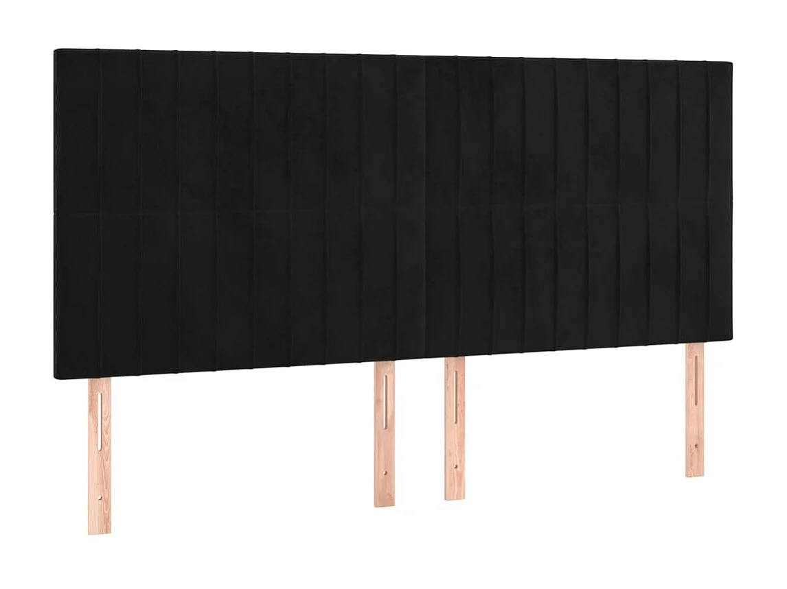Testiere | Testate del letto 4 pz Nera 80x5x78/88 cm in Velluto
