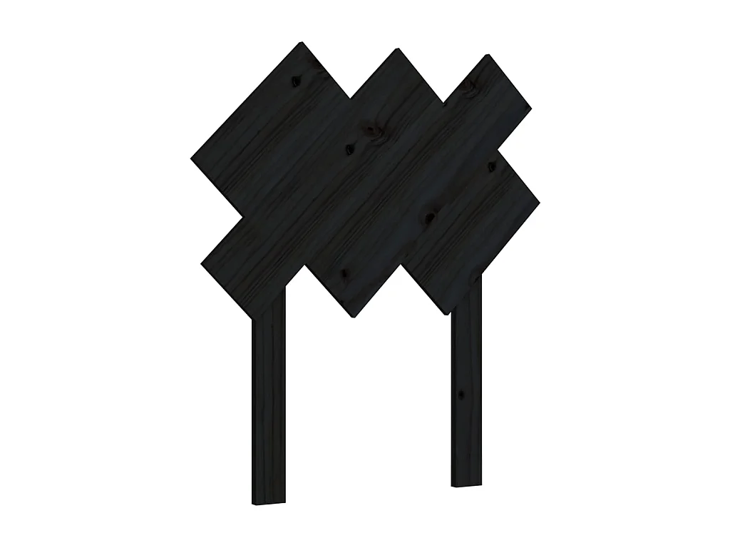Tête de lit Noir 72,5x3x81 cm Bois massif de pin POI73428 BonneVie Meuble
