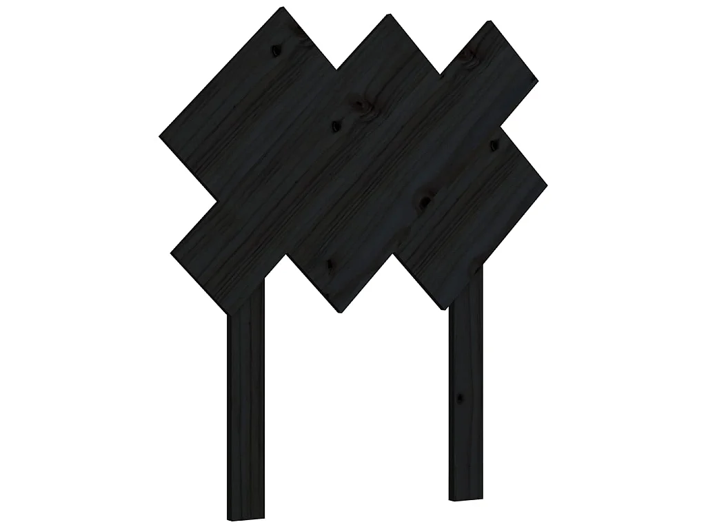 Tête de lit Noir 72,5x3x81 cm Bois massif de pin POI73428 BonneVie Meuble