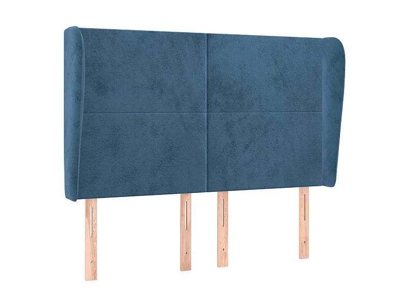 Kopfteil,Bettkopfteil mit Ohren Dunkelblau 147x23x118/128 cm Samt -gkd211519