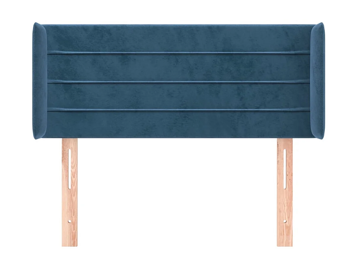 Tête de lit avec oreilles Bleu foncé 93x16x78/88 cm Velours POI59061 BonneVie Meuble