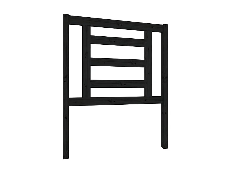 Cabeceira de cama 81x4x100 cm pinho maciço preto PT850402
