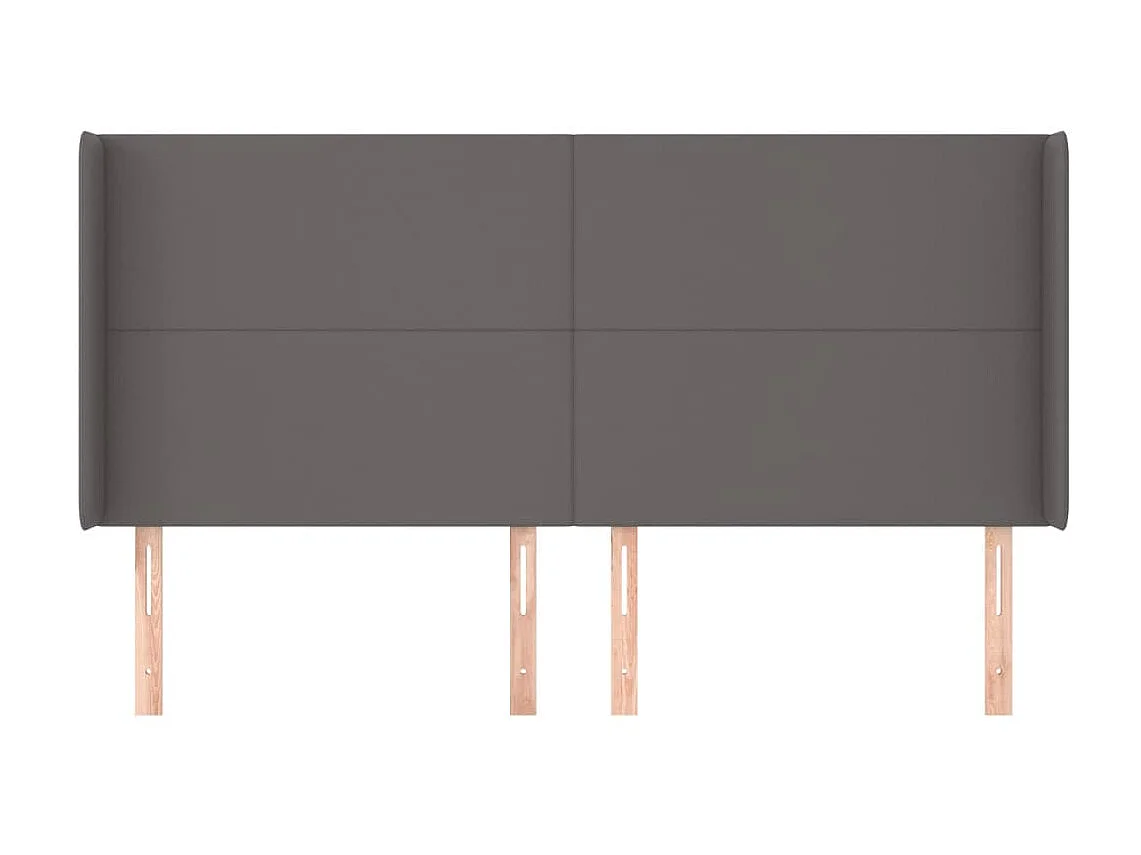 Tête de lit avec oreilles Gris 183x16x118/128 cm Similicuir POI79162 BonneVie Meuble