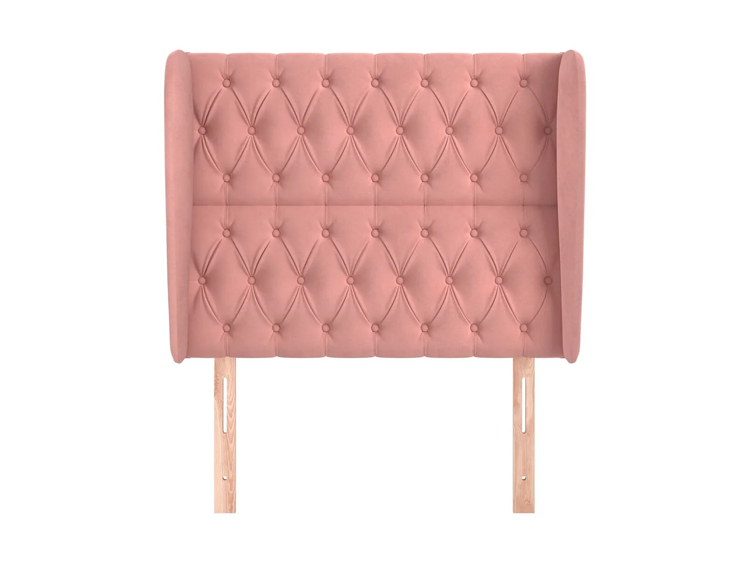 Cabeceira cama c/ abas veludo 103x23x118/128 cm rosa PT782982