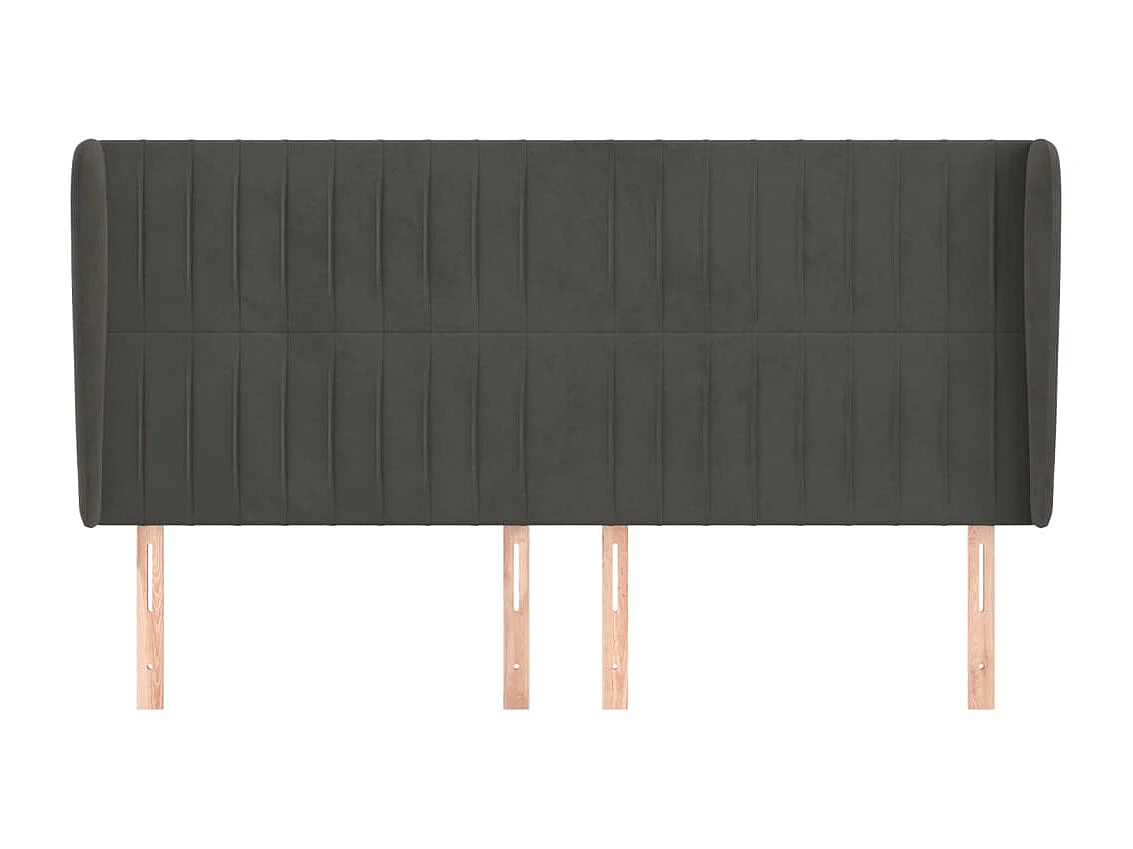 Hoofdbord met randen 163x23x118/128 cm fluweel donkergrijs NL844317