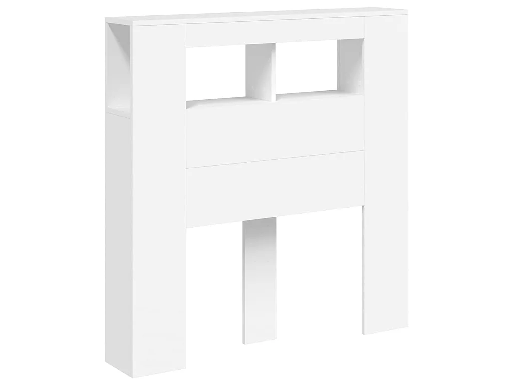 Tête de lit à LED blanc 100x18,5x103,5 cm bois d'ingénierie POI76396 BonneVie Meuble