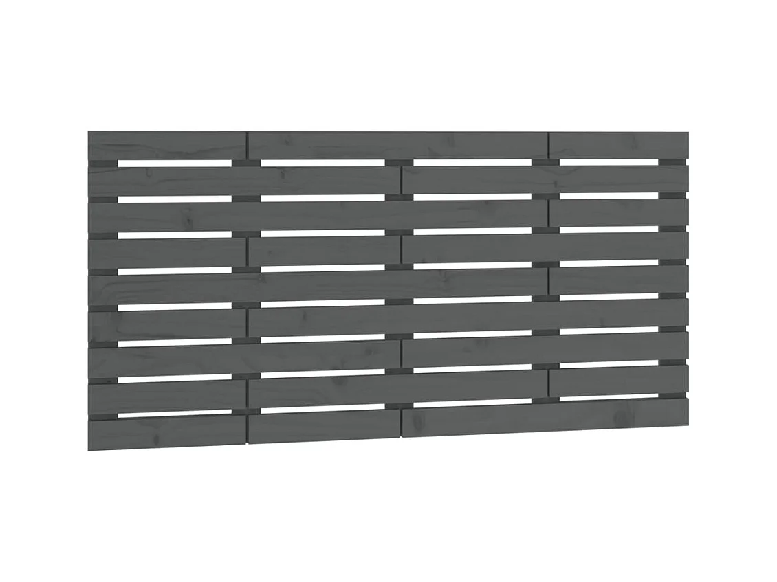 Tête de lit murale Gris 146x3x63 cm Bois massif de pin POI33131 BonneVie Meuble