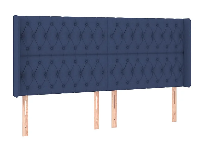 Cabeceira de cama c/ abas tecido 183x16x118/128 cm azul PT681305