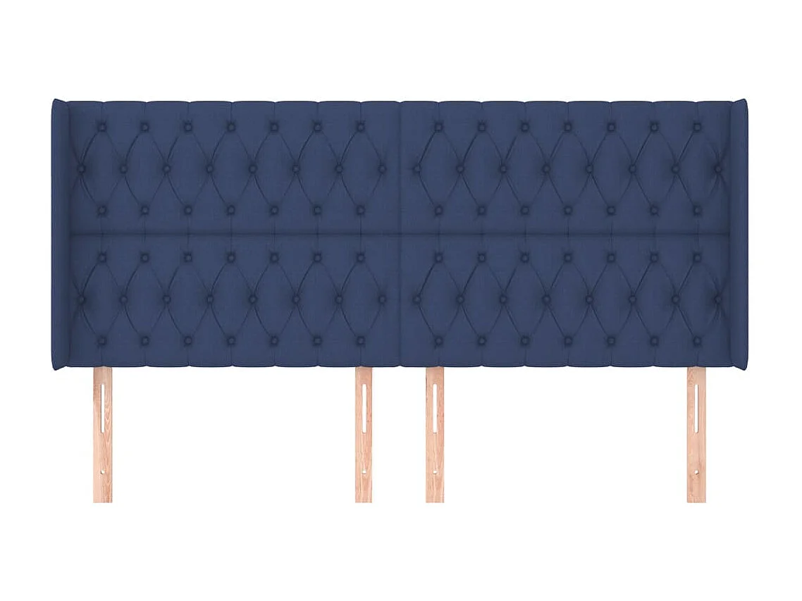 Kopfteil,Bettkopfteil mit Ohren Blau 183x16x118/128 cm Stoff -gkd621398