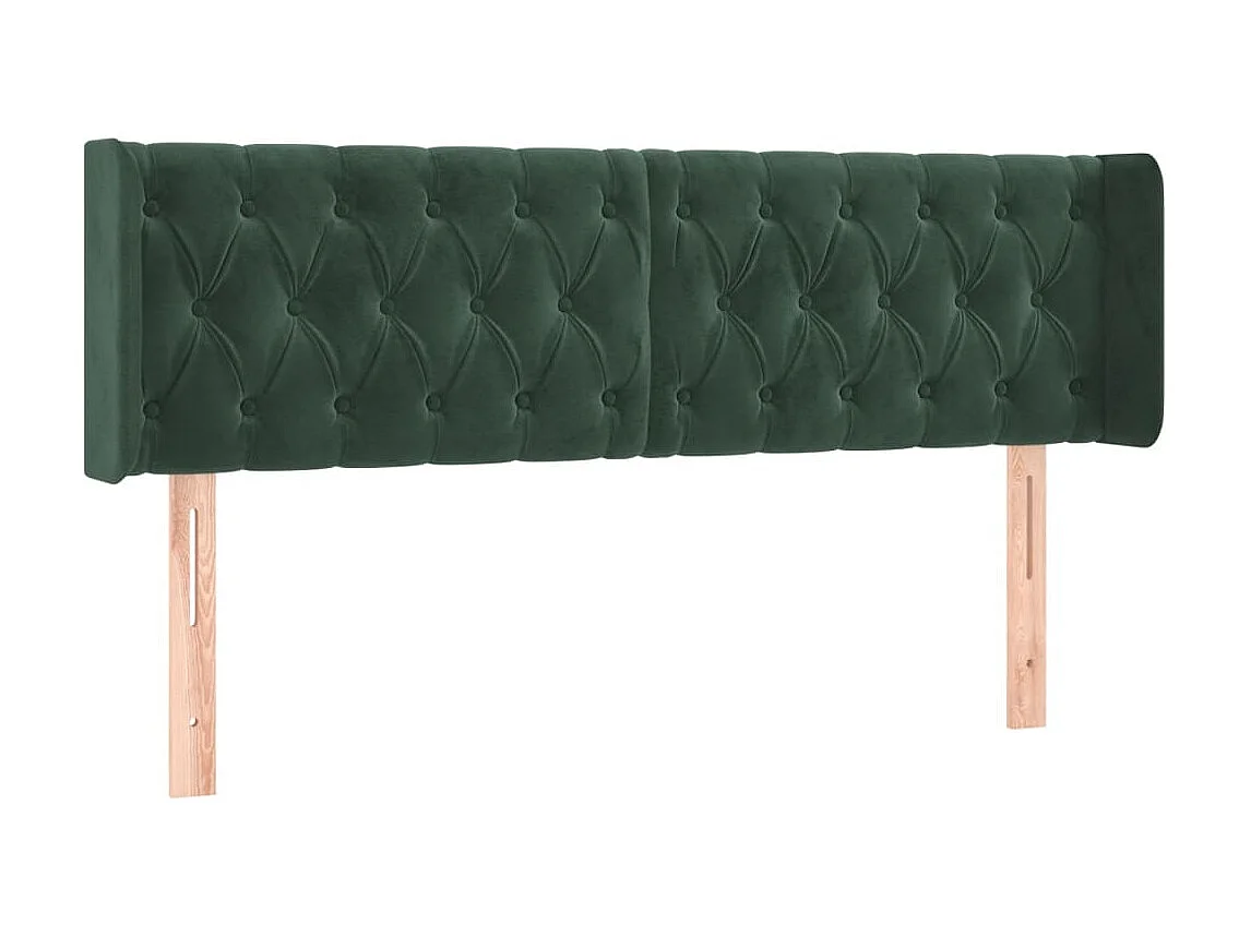 Tête de lit à LED Vert foncé 147x16x78,88 cm Velours LKC94098 BonneVie Meuble