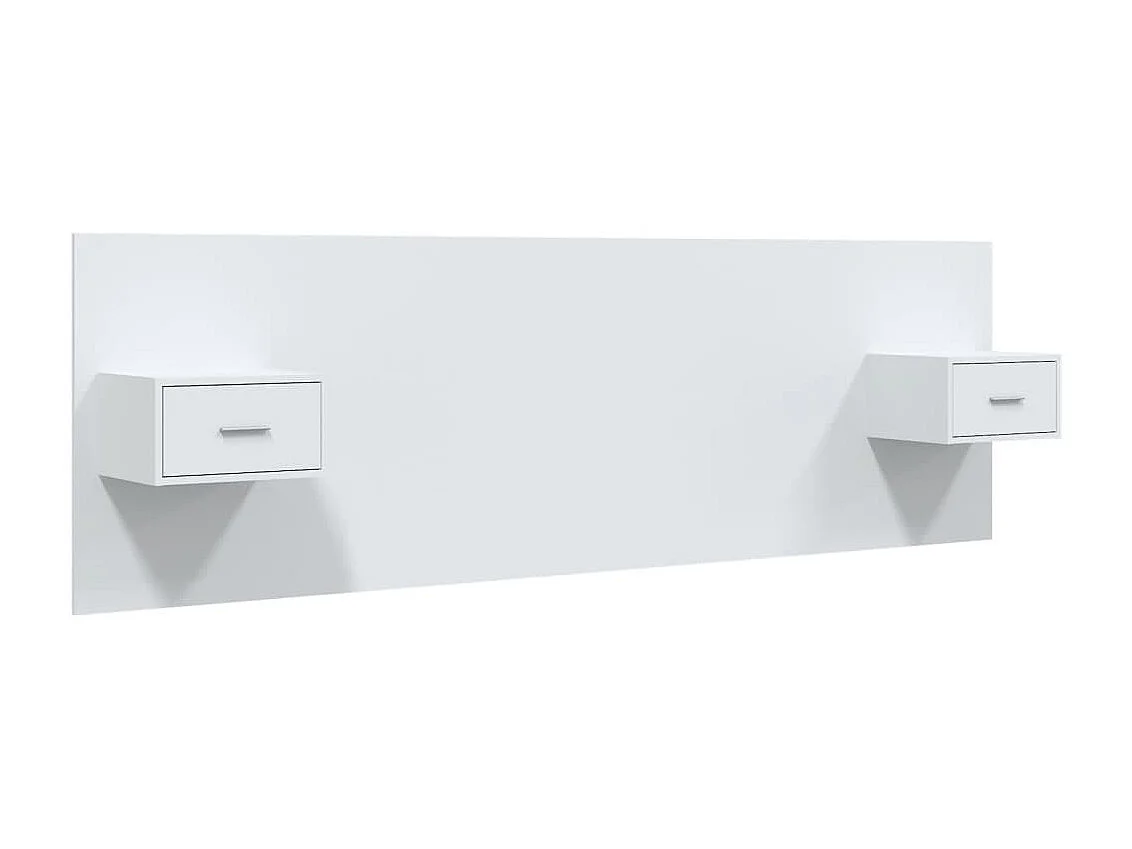 Cabecero de cama con mesitas madera contrachapada blanco ES32350