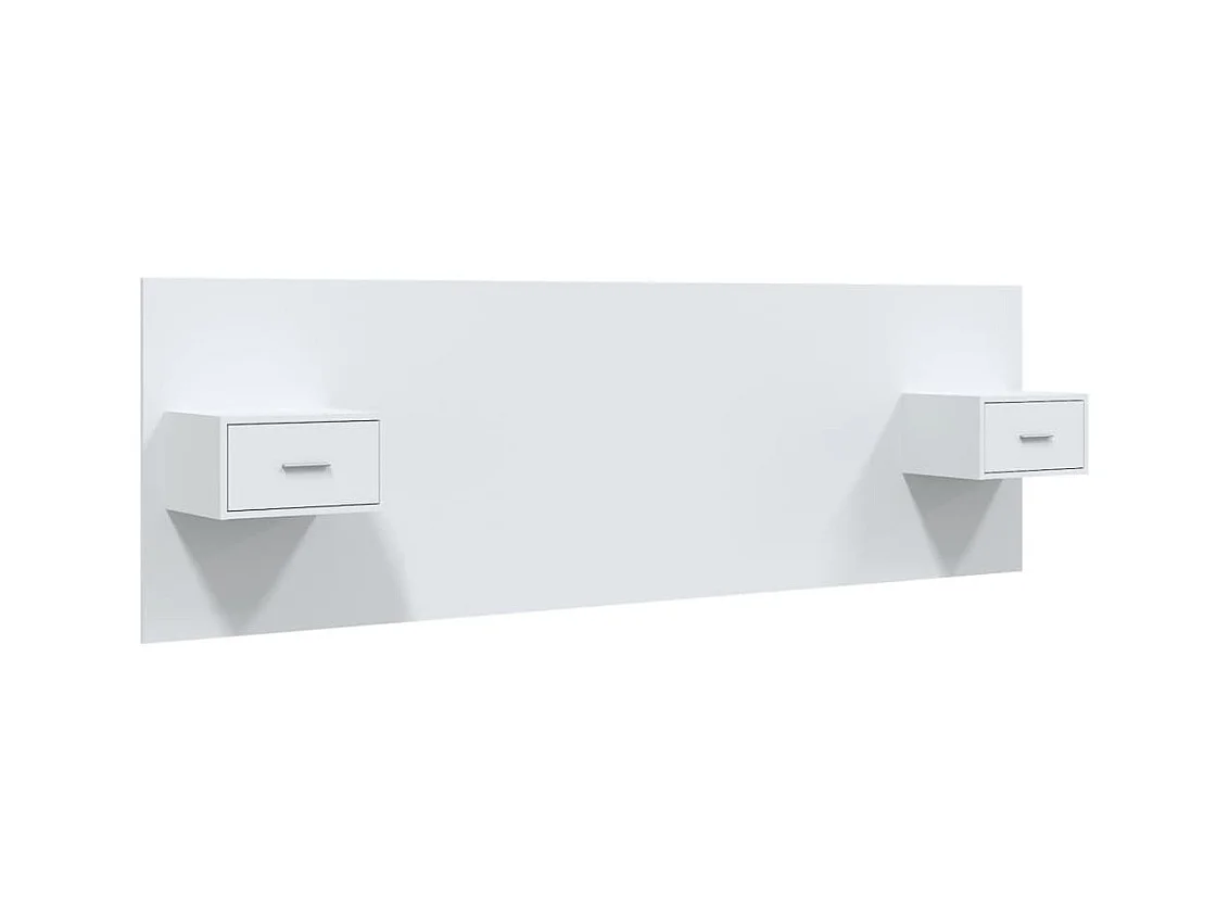 Testiera | Testata del letto per Letto con Comodini in Legno Multistrato Bianco