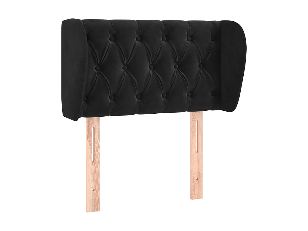 Tête de lit avec oreilles Noir 83x23x78/88 cm Velours POI45441 BonneVie Meuble