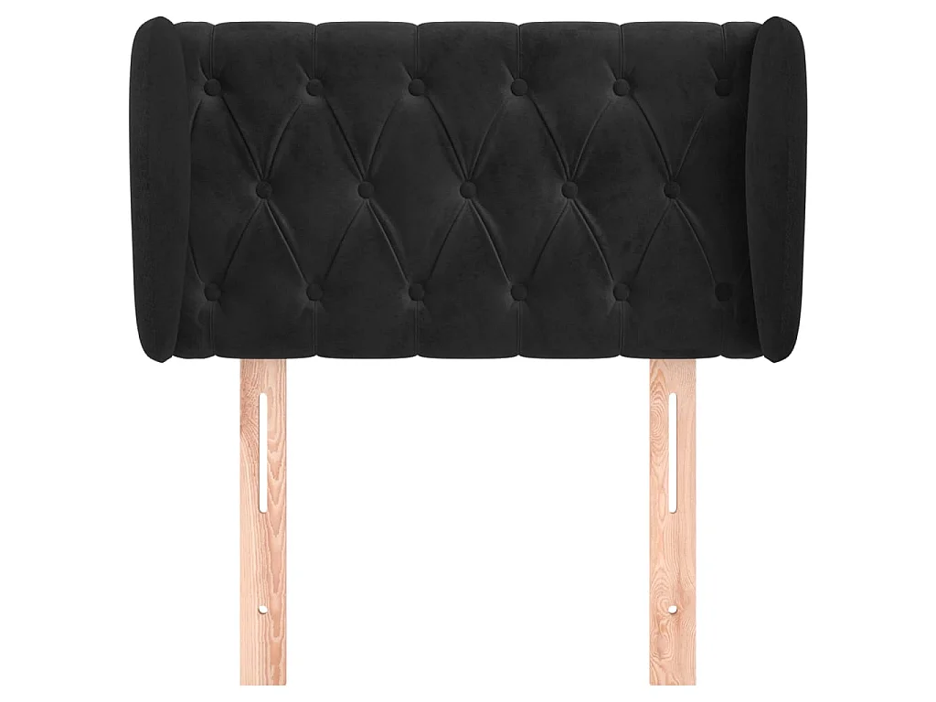 Tête de lit avec oreilles Noir 83x23x78/88 cm Velours POI45441 BonneVie Meuble