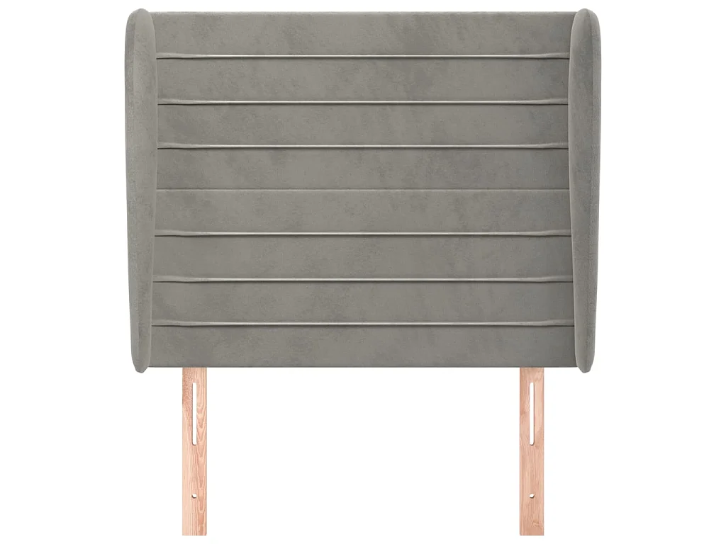 Tête de lit avec oreilles Gris clair 93x23x118/128 cm Velours POI31861 BonneVie Meuble