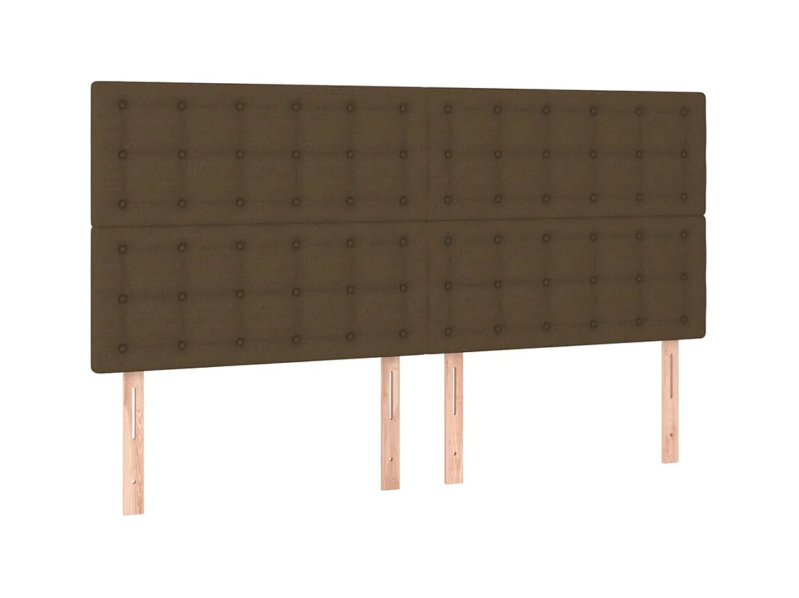 Têtes de lit 4 pcs Marron Foncé 80x5x78/88 cm Tissu POI23216 BonneVie Meuble