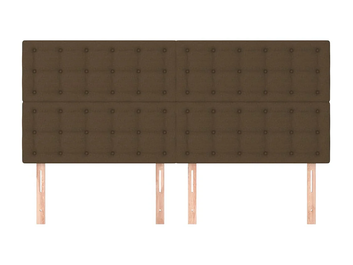 4 Pz Testiere Marrone Scuro 80x5x78/88 cm in Tessuto CFW216102