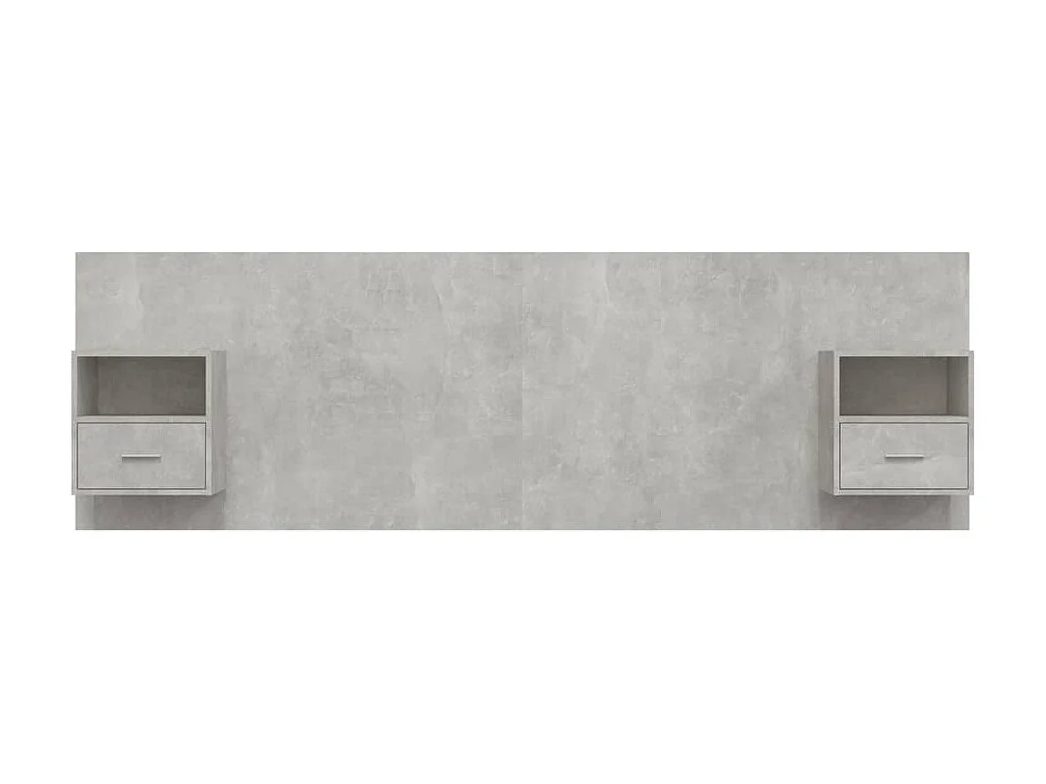 Cabecero de cama con mesitas madera contrachapada gris hormigón ES26109