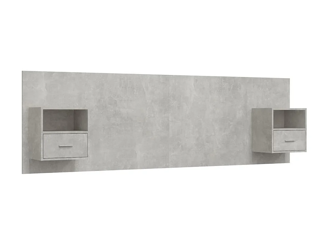 Tête de lit avec armoires Gris béton Bois d'ingénierie POI83743 BonneVie Meuble