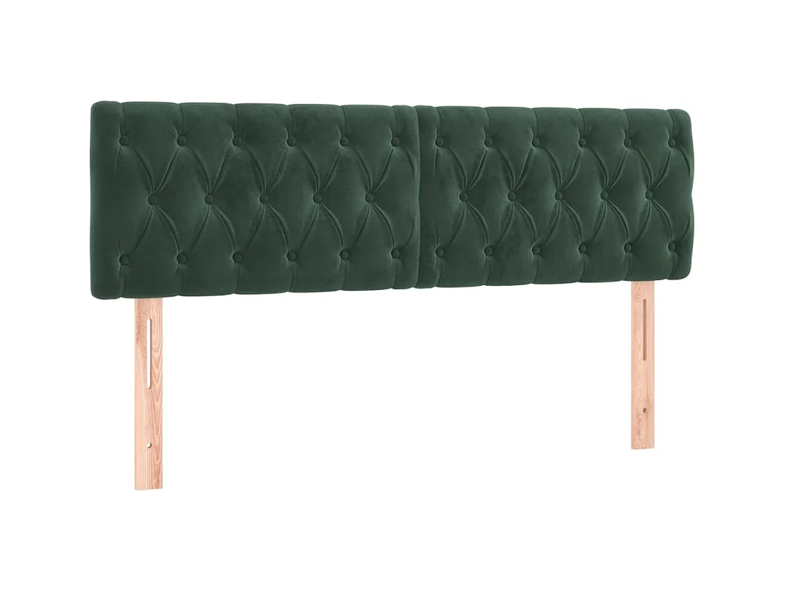 Têtes de lit 2 pcs Vert foncé 80x7x78/88 cm Velours POI60177 BonneVie Meuble