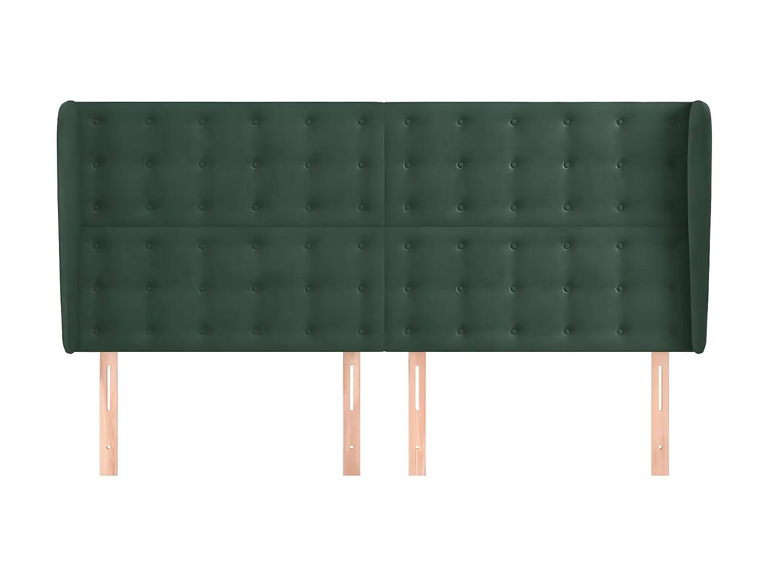 Cabecero con orejas de terciopelo verde oscuro 203x23x118/128cm ES70826