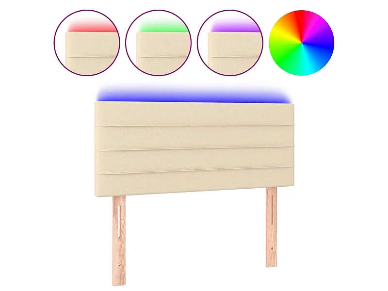 Tête de lit à LED Crème 80x5x78/88 cm Tissu POI28355 BonneVie Meuble