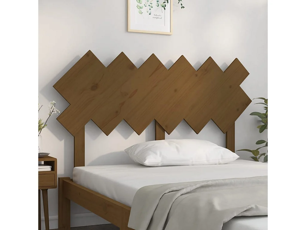 Tête de lit Marron miel 132x3x81 cm Bois massif de pin POI95892 BonneVie Meuble